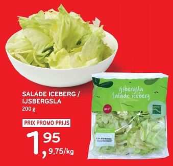 Promotions Salade iceberg - Produit maison - Alvo - Valide de 14/02/2024 à 27/02/2024 chez Alvo