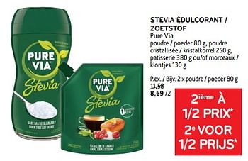 Promotions Stevia édulcorant pure via 2ième à 1-2 prix - Pure Via - Valide de 14/02/2024 à 27/02/2024 chez Alvo