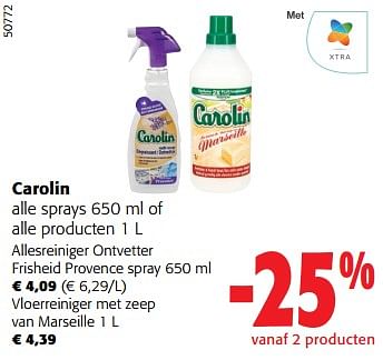 Promoties Carolin alle sprays of alle producten - Carolin - Geldig van 14/02/2024 tot 27/02/2024 bij Colruyt