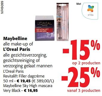 Promoties Maybelline alle make-up of l’oreal paris alle gezichtsverzorging, gezichtsreiniging of verzorging gelaat mannen - Huismerk - Colruyt - Geldig van 14/02/2024 tot 27/02/2024 bij Colruyt
