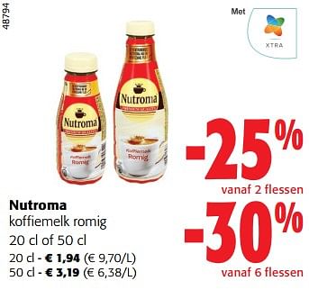 Promoties Nutroma koffiemelk romig - Nutroma - Geldig van 14/02/2024 tot 27/02/2024 bij Colruyt