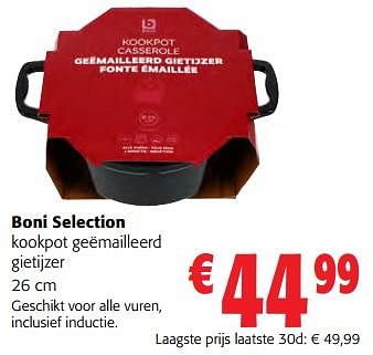 Promotions Boni selection kookpot geëmailleerd gietijzer - Boni - Valide de 14/02/2024 à 27/02/2024 chez Colruyt