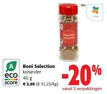 Promoties Boni selection koriander - Boni - Geldig van 14/02/2024 tot 27/02/2024 bij Colruyt
