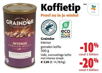 Promoties Graindor intense gemalen koffie - Graindor - Geldig van 14/02/2024 tot 27/02/2024 bij Colruyt