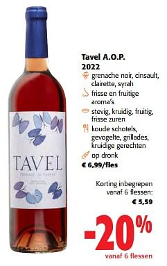 Promoties Tavel a.o.p. 2022 - Rosé wijnen - Geldig van 14/02/2024 tot 27/02/2024 bij Colruyt