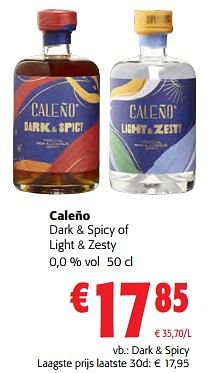 Promoties Caleño dark + spicy of light + zesty - Caleño - Geldig van 14/02/2024 tot 27/02/2024 bij Colruyt