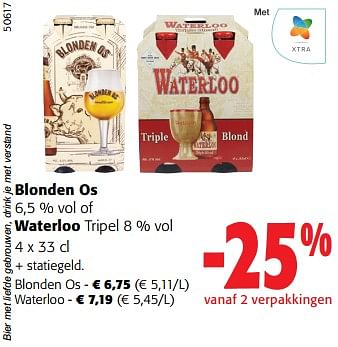 Promoties Blonden os of waterloo tripel - Huismerk - Colruyt - Geldig van 14/02/2024 tot 27/02/2024 bij Colruyt