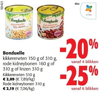 Promoties Bonduelle kikkererwten of rode kidneybonen - Bonduelle - Geldig van 14/02/2024 tot 27/02/2024 bij Colruyt