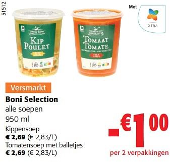 Promoties Boni selection alle soepen - Boni - Geldig van 14/02/2024 tot 27/02/2024 bij Colruyt