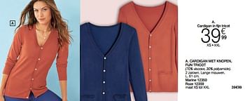 Promotions Cardigan in fijn tricot - Produit Maison - Damart - Valide de 01/02/2024 à 30/06/2024 chez Damart