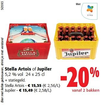 Promoties Stella artois of jupiler - Huismerk - Colruyt - Geldig van 14/02/2024 tot 27/02/2024 bij Colruyt
