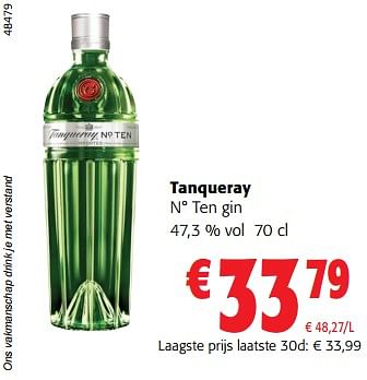 Promoties Tanqueray n° ten gin - Tanqueray - Geldig van 14/02/2024 tot 27/02/2024 bij Colruyt