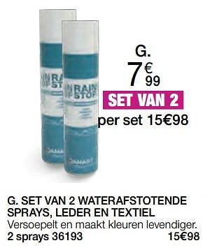 Promotions Set van 2 waterafstotende sprays, leder en textiel - Produit Maison - Damart - Valide de 01/02/2024 à 30/06/2024 chez Damart