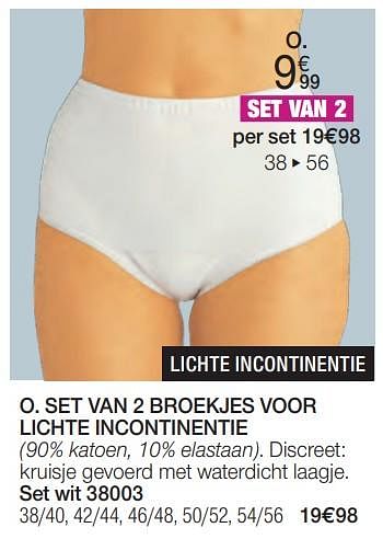 Promoties Set van 2 broekjes voor lichte incontinentie - Huismerk - Damart - Geldig van 01/02/2024 tot 30/06/2024 bij Damart