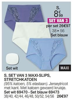 Set van 3 maxi-slips, stretchkatoen
