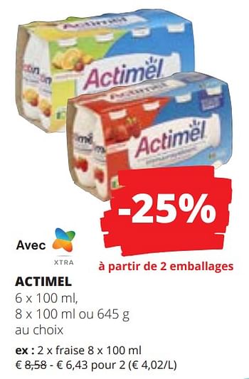 Promotions Actimel fraise - Produit Maison - Spar Retail - Valide de 15/02/2024 à 28/02/2024 chez Spar (Colruytgroup)