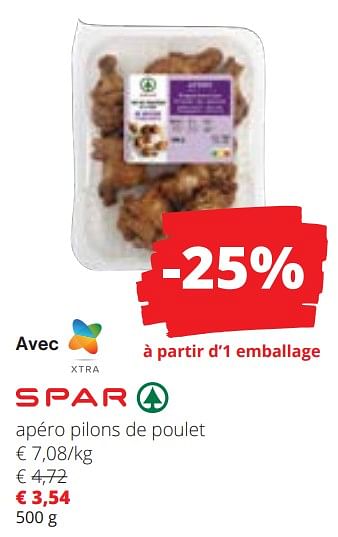 Promotions Apéro pilons de poulet - Spar - Valide de 15/02/2024 à 28/02/2024 chez Spar (Colruytgroup)