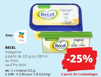 Promotions Becel margarine original - Becel - Valide de 15/02/2024 à 28/02/2024 chez Spar (Colruytgroup)