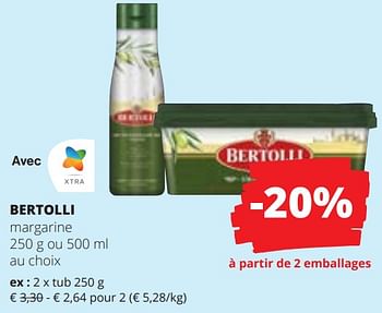 Promotions Bertolli margarine - Bertolli - Valide de 15/02/2024 à 28/02/2024 chez Spar (Colruytgroup)