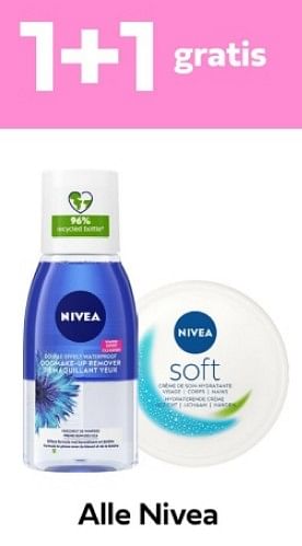 Promoties 1+1 gratis alle nivea - Nivea - Geldig van 18/02/2024 tot 24/02/2024 bij Plein