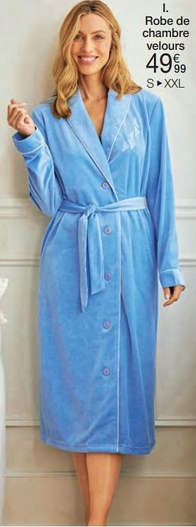 Promotions Robe de chambre velours - Produit Maison - Damart - Valide de 01/02/2024 à 30/06/2024 chez Damart