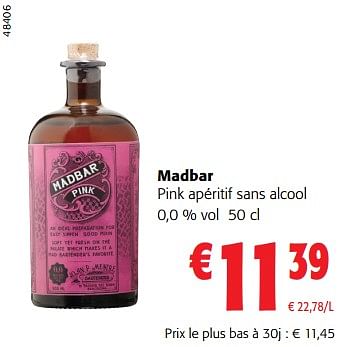 Promotions Madbar pink apéritif sans alcool - Madbar - Valide de 14/02/2024 à 27/02/2024 chez Colruyt