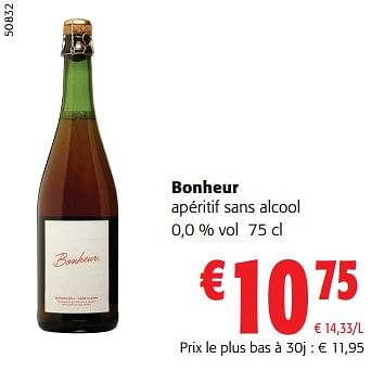 Promotions Bonheur apéritif sans alcool - Bonheur - Valide de 14/02/2024 à 27/02/2024 chez Colruyt
