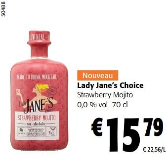 Promotions Lady jane’s choice strawberry mojito - Lady Jane's - Valide de 14/02/2024 à 27/02/2024 chez Colruyt