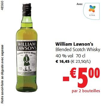 Promotions William lawson’s blended scotch whisky - William Lawson's - Valide de 14/02/2024 à 27/02/2024 chez Colruyt