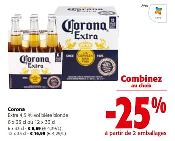 Promotions Corona extra bière blonde - Corona - Valide de 14/02/2024 à 27/02/2024 chez Colruyt