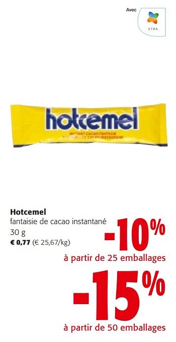 Promotions Hotcemel fantaisie de cacao instantané - Hotcémel - Valide de 14/02/2024 à 27/02/2024 chez Colruyt