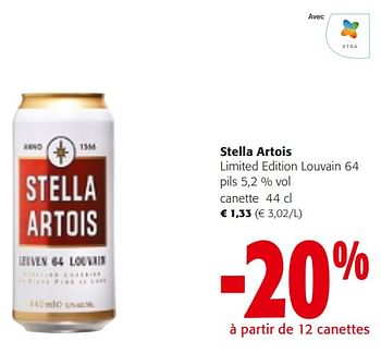 Promotions Stella artois limited edition louvain 64 pils - Stella Artois - Valide de 14/02/2024 à 27/02/2024 chez Colruyt