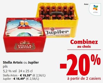 Promotions Stella artois ou jupiler pils - Produit maison - Colruyt - Valide de 14/02/2024 à 27/02/2024 chez Colruyt