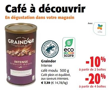 Promotions Graindor intense café moulu - Graindor - Valide de 14/02/2024 à 27/02/2024 chez Colruyt