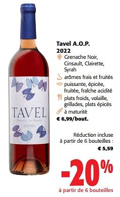 Promotions Tavel a.o.p. 2022 - Vins rosé - Valide de 14/02/2024 à 27/02/2024 chez Colruyt