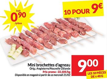 Promotions Mini brochettes d`agneau - Produit maison - Intermarche - Valide de 20/02/2024 à 25/02/2024 chez Intermarche
