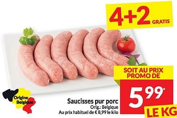 Promotions Saucisses pur porc - Produit maison - Intermarche - Valide de 20/02/2024 à 25/02/2024 chez Intermarche