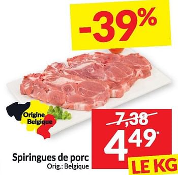 Promotions Spiringues de porc - Produit maison - Intermarche - Valide de 20/02/2024 à 25/02/2024 chez Intermarche
