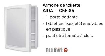 Promotions Armoire de toilette aida - Allibert - Valide de 23/02/2024 à 30/06/2024 chez Euro Shop