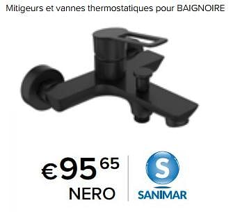 Promotions Mitigeurs et vannes thermostatiques pour baignoire nero - Sanimar - Valide de 23/02/2024 à 30/06/2024 chez Euro Shop