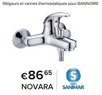 Promoties Mitigeurs et vannes thermostatiques pour baignoire novara - Sanimar - Geldig van 23/02/2024 tot 30/06/2024 bij Euro Shop