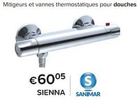 Promotions Mitigeurs et vannes thermostatiques pour douches sienna - Sanimar - Valide de 23/02/2024 à 30/06/2024 chez Euro Shop