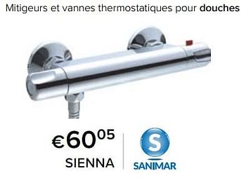 Promoties Mitigeurs et vannes thermostatiques pour douches sienna - Sanimar - Geldig van 23/02/2024 tot 30/06/2024 bij Euro Shop