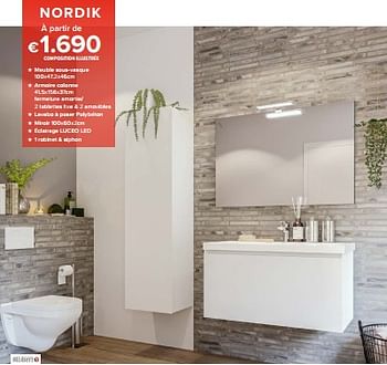 Promoties Nordik meuble sous-vasque - Allibert - Geldig van 23/02/2024 tot 30/06/2024 bij Euro Shop