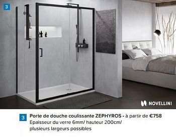Promoties Porte de douche coulissante zephyros - Novellini - Geldig van 23/02/2024 tot 30/06/2024 bij Euro Shop