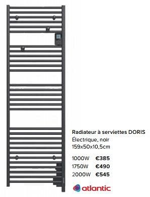 Promoties Radiateur à serviettes doris - Atlantic - Geldig van 23/02/2024 tot 30/06/2024 bij Euro Shop