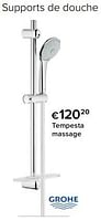 Promotions Supports de douche tempesta massage - Grohe - Valide de 23/02/2024 à 30/06/2024 chez Euro Shop