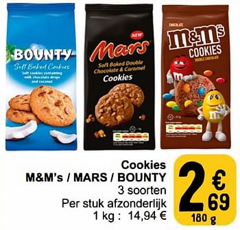 Promoties Cookies m+m`s - mars - bounty - Huismerk - Cora - Geldig van 20/02/2024 tot 26/02/2024 bij Cora