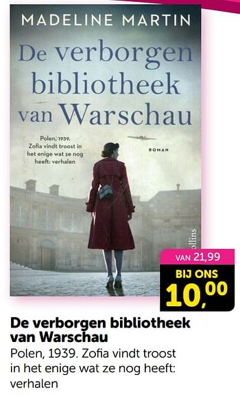 Promoties De verborgen bibliotheek van warschau - Huismerk - Boekenvoordeel - Geldig van 17/02/2024 tot 25/02/2024 bij BoekenVoordeel