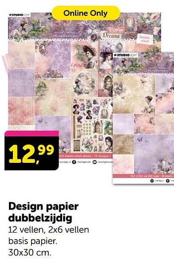 Promoties Design papier dubbelzijdig - Huismerk - Boekenvoordeel - Geldig van 17/02/2024 tot 25/02/2024 bij BoekenVoordeel